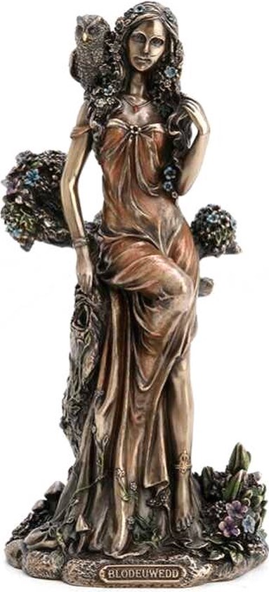 Veronese Design - Beeld/figuur - Blodeuwedd Keltische Bloemengodin - Gebronsd beeld - Zeer gedetailleerd en mooi - 22cm