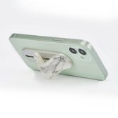 Momo Stick - Support de téléphone - Prise pour les doigts - Anneau de téléphone - Réglable - Compatible le chargement sans fil - Iphone - Android - Marbre - Wit