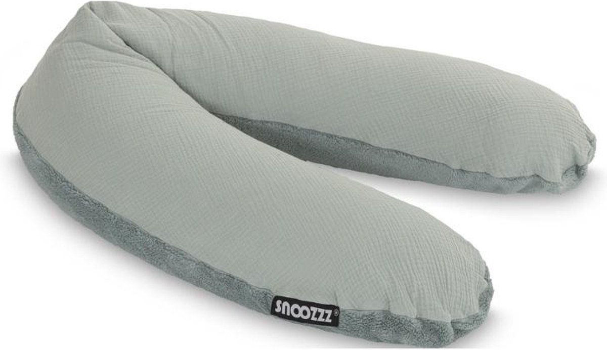 Goedkoopste Snoozzz Zwangerschapskussen Zijslaapkussen Lichaamskussen Premium kwaliteit - 185 cm - microparel vulling- luxe draagtas - afneembare hoes van zachte teddy met katoen - Teddy Stone