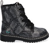 BunniesJR 221932-792 Meisjes Biker Boots - Zilver/Print - Imitatieleer - Veters