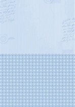 NEVA014 Nellie Snellen Background decoupage sheet A4 - 5 achtergrondvellen dubbelzijdig neutraal - gestreept beige blauw - stripes blue - papier streep