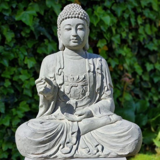 Achtervoegsel erts Ik heb een Engelse les Boeddha Tuinbeelden voor Buiten - Boeddha beeld – Bewustzijn - Groot Grijs  Tuinbeeld -... | bol.com