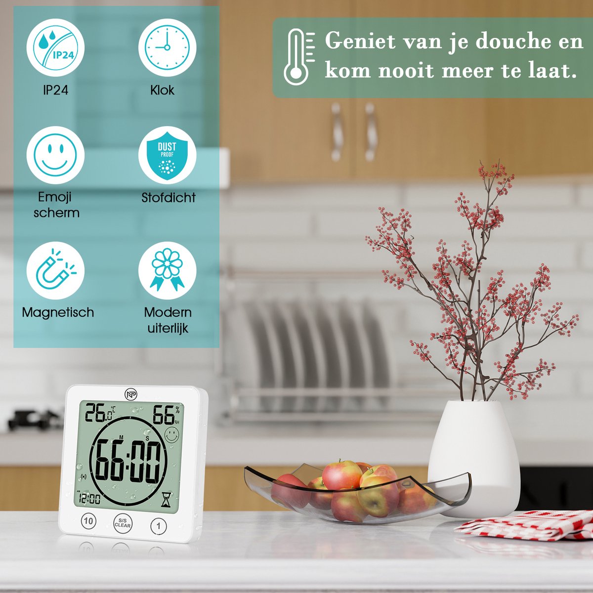 Douche Timer Shower Timer Badkamer Klok Wekker Digitaal