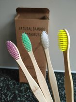 bamboe tandenborstel - set van 4 - milieu vriendelijk
