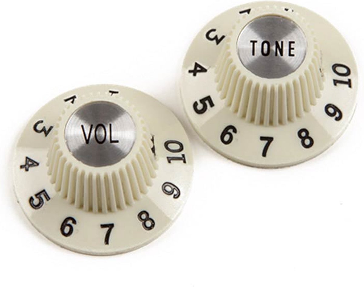 1965 Jazzmaster Witch Hat knobs, 2pcs, vintage white