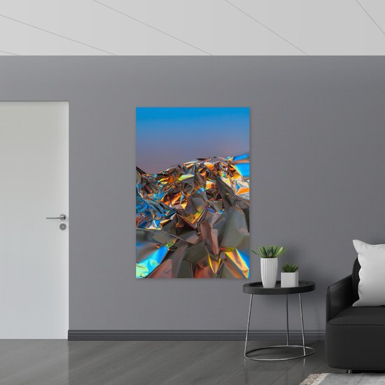 PVC Schuimplaat - Verfrommeld Holygrafisch Papier - 100x150 cm Foto op PVC Schuimplaat (Met Ophangsysteem)