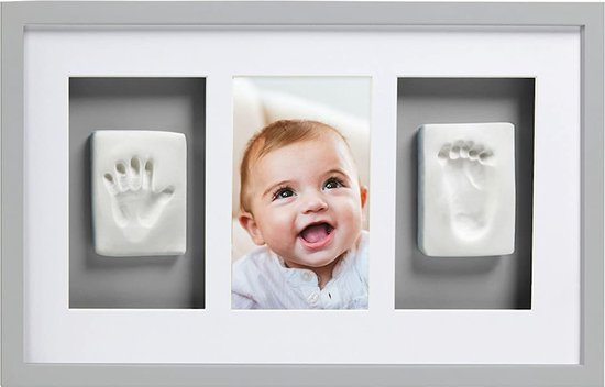 Baby Fotolijstje met Klei Afdruk Gipsafdruk baby - - Kraamcadeau jongens Kraamcadeau meisjes - Pasgeboren Baby - Geboortecadeau afdrukkenset van Afdrukgigant — afbeelding 2