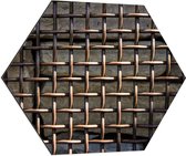 WallClassics - Dibond Hexagon - Verroest Hek tegen Stenen - 80x69.6 cm Foto op Hexagon (Met Ophangsysteem)