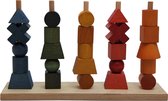 Wooden Story Stacking Toy - Rainbow - Houten Stapelaar 5 Rijen
