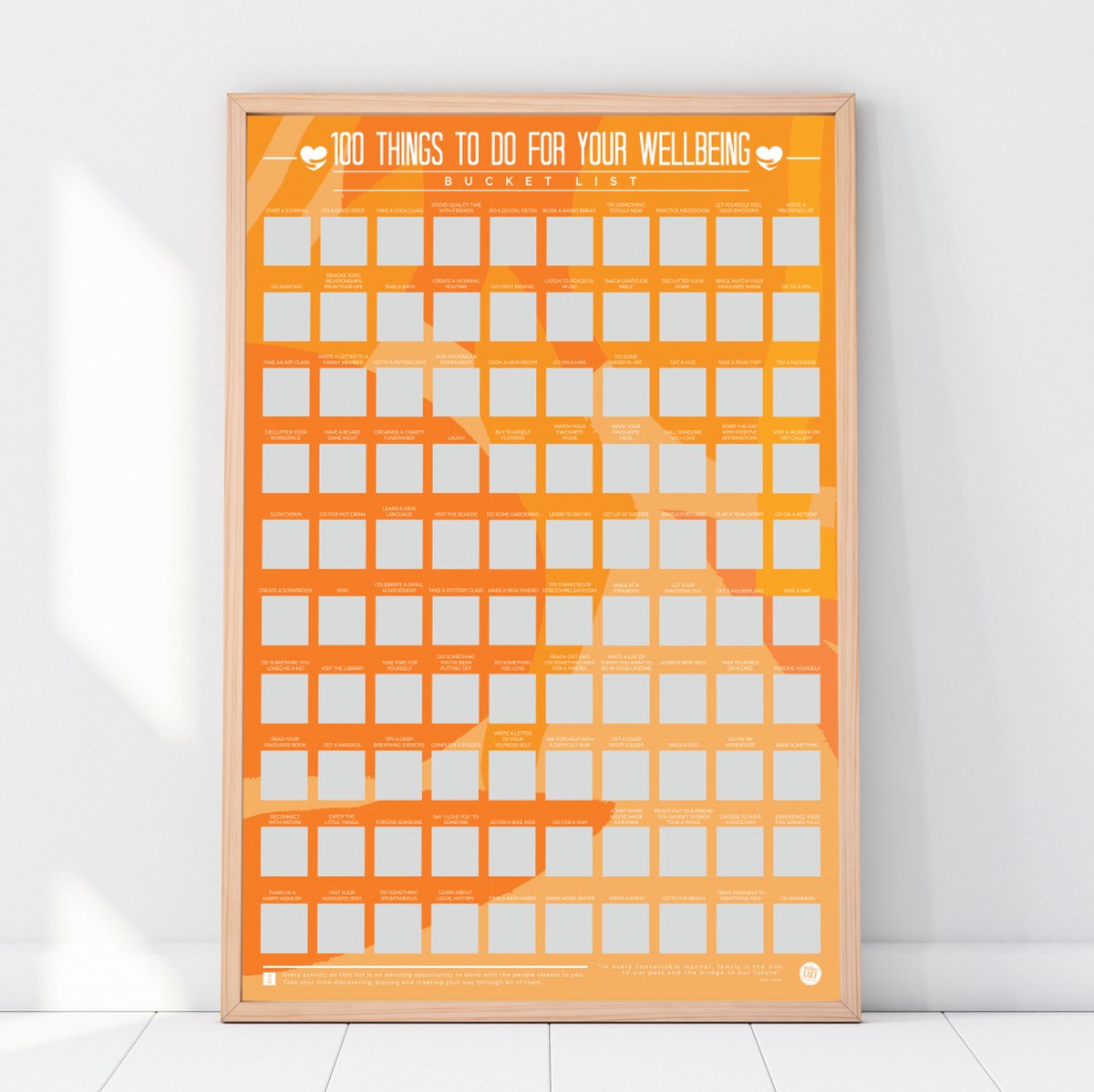 Gift Republic Bucketlist Scratch Poster - 100 welzijn activiteiten