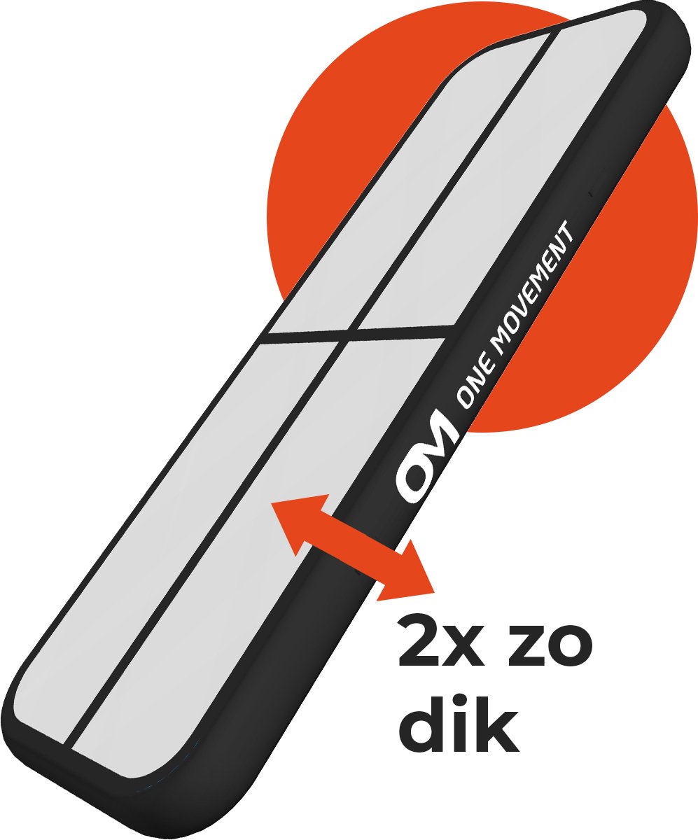 One Movement® Airtrack | 3 meter lang | 20 cm dik | Turnmat kinderen | Inclusief elektrische pomp