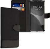 kwmobile telefoonhoesje geschikt voor Motorola Edge 30 Neo - Hoesje met pasjeshouder in antraciet / zwart - Case met portemonnee
