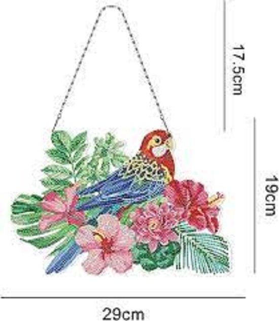 Diamond painting Wall hanging raam of deur decoratie vogeltje met