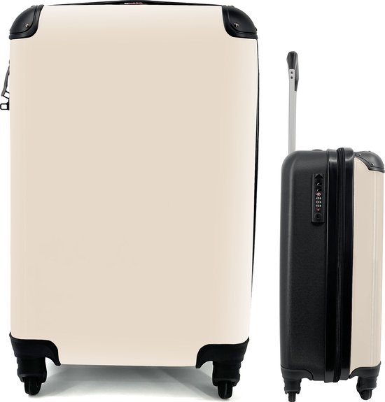 Koffer Beige - Effen - Handbagage koffer - - Trolley - Reiskoffer | bol.com
