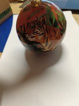 kerstbal - jungle - tijger - doorsnee 10cm - onbreekbaar