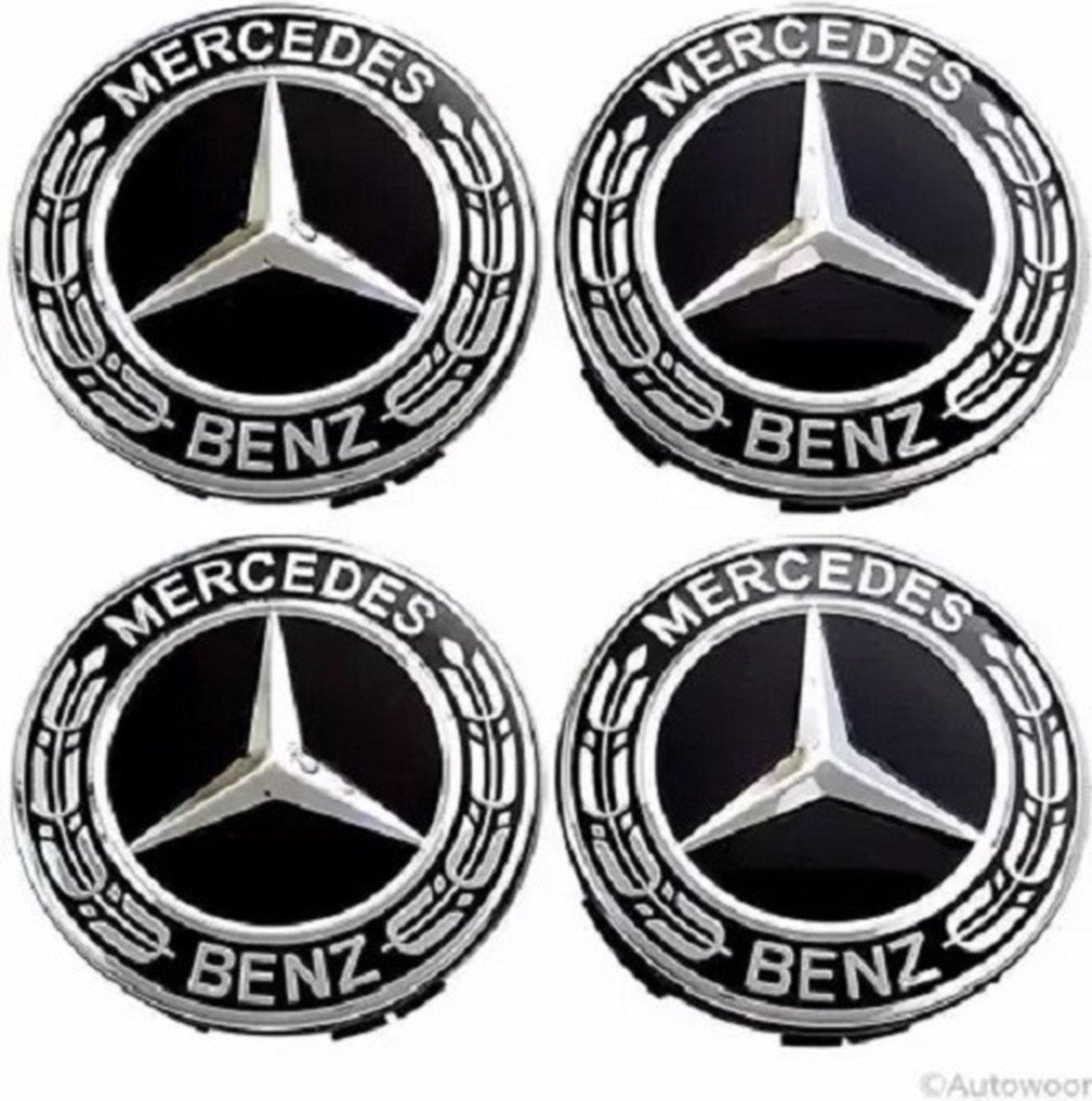 Tip: Set van 4 Originele Mercedes naafdoppen Zwart krans 76mm - OEM Product - A 222 400 22 00 Naafdoppen -Naafkappen - Originele Velgen - Logo - Embleem - Naafkapjes - Velgen - Wielen - Banden -