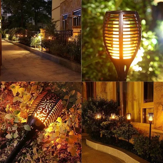 Landsign Solar Garden Torches - 4 pièces - 52 cm - Eclairage de jardin à  énergie... | bol.com