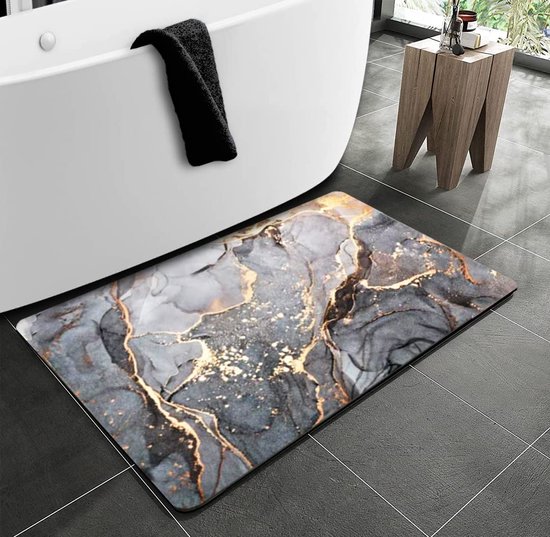 Tapis de bain antidérapant 60 x 45 cm tapis de sol super absorbant,  conception à 4... | bol.com