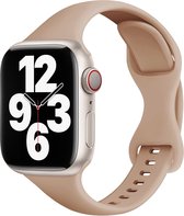By Qubix Sportbandje Slim Fit - Cappuccino - Geschikt voor Apple Watch 38mm - 40mm - 41mm - Compatible Apple watch bandje - smartwatch bandje -