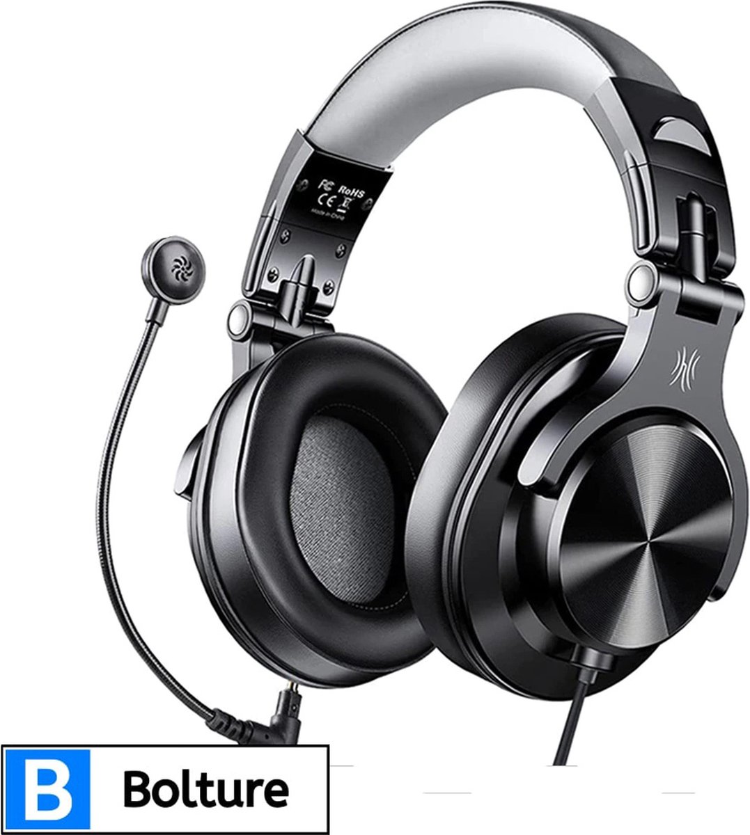 Bolture Koptelefoon met Draad - Hoofdtelefoon met Kabel voor Muziek - Headset met Microfoon - DJ - Studio - 40mm Speakers