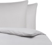 Housse de couette - grise - 240x220 cm - lits jumeaux - en 55% bambou et 45% coton - avec taies d'oreiller