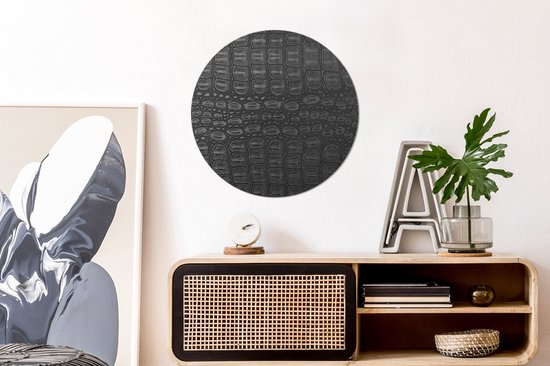 WallCircle - Wall Circle - Wall Circle - Cuir - Structure - Peau Animale - Aluminium - Dibond - 60x60 cm - Intérieur et Extérieur