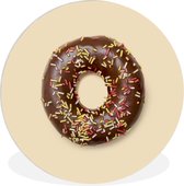 WallCircle - Wandcirkel ⌀ 150 - Chocolade donut met hagel - Ronde schilderijen woonkamer - Wandbord rond - Muurdecoratie cirkel - Kamer decoratie binnen - Wanddecoratie muurcirkel - Woonaccessoires