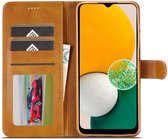 LC.IMEEKE Hoesje Portemonnee Book Case Bruin Geschikt voor Samsung Galaxy A14