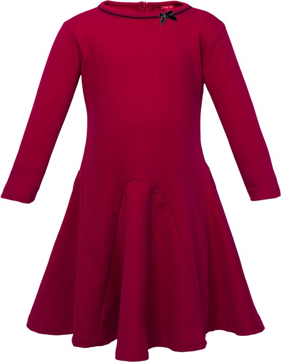 La V Elegante sweatstof jurk bordeaux rood 128