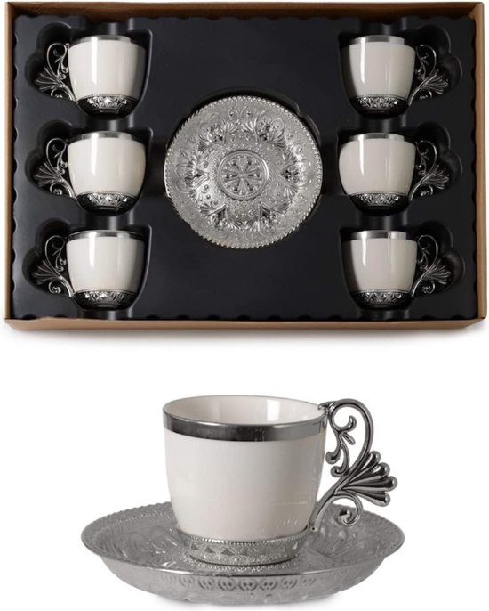 Espresso / Turkse koffie kopjes 6 persoons, 12-delige Sahika Espresso / Turkse koffie kopjes 6 persoons, 12-delige Sahika