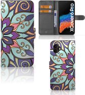 Mobiel Bookcase Geschikt voor Samsung Galaxy Xcover 6 Pro Smartphone Hoesje Purple Flower