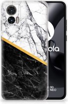 Smartphonehoesje Motorola Edge 30 Neo Smartphone hoesje Marble White Black