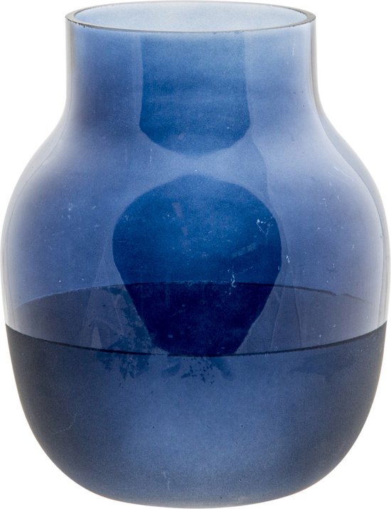 Cosy @ Home Vaas - glas - blauw - 15 x 19 cm