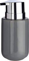Berilo zeeppompje/dispenser van keramiek - grijs/zilver - 350 ml