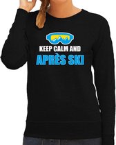 Bellatio Decorations Apres-ski sweater / trui Wintersport Keep calm - dames - zwart XS