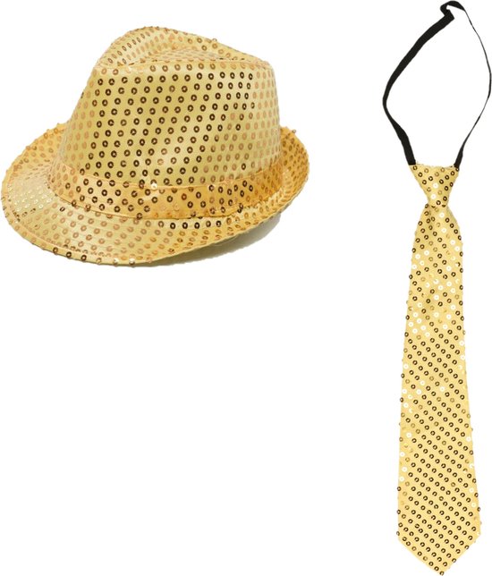 Faram Party Déguisements chapeau et cravate - Paillettes Goud - Habiller  vêtements | bol.com