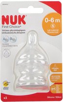 NUK | First Choice | Tétine de biberon Anti Colique en silicone | Système Air  | 0-6 mois |2 pièces L