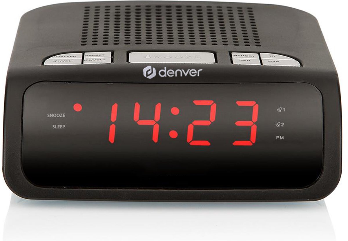 Denver Wekkerradio - Snooze / Slaap Functie - Digitale Wekker - FM Radio - Dual alarmklok - CR419MK2 - Zwart - Denver