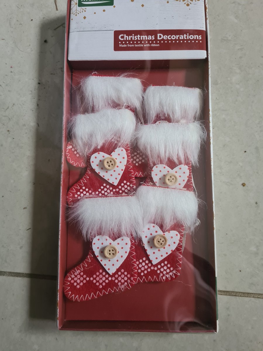 Melinera Kerst Decoratie sokjes 6 stuks