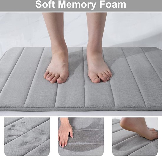 Homaxy Antislip badmatset, 2-delig, microvezel, absorberend, zacht