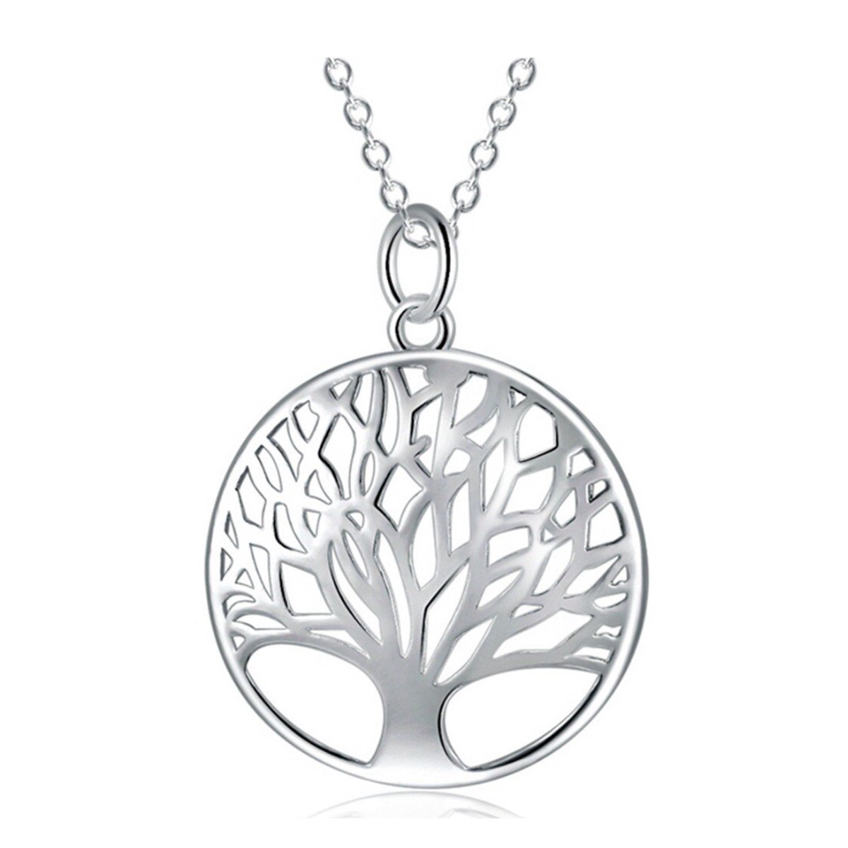 Zoëies levensboom ketting - zilverkleurig - rond - leven - boom
