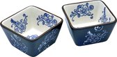 Lavandoux - Tapas Schaaltjes - 10 x 10 cm - 300ml - Floral Lace Blue - 2 stuks
