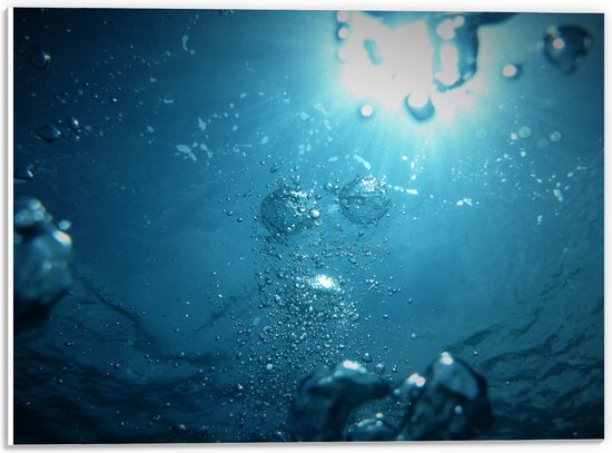 WallClassics - PVC Schuimplaat- Luchtbellen onder Water - 40x30 cm Foto op PVC Schuimplaat