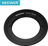 Neewer® - Aluminium Lens Mount Adapter Geschikt voor M42 Lens naar Canon EOS Camera - Zoals 1d/1ds - Mark II - III - 5D - Rebel xt - xti - T2i en meer - Zwart