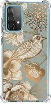 Coque compatible avec Samsung Galaxy A52 4G/5G Vintage Oiseaux Fleurs