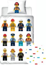Lego Dekbedovertrek Hello - 140x200 - 100% Katoen - Wit - Sinterklaas cadeautje - Kerst cadeau