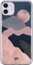 Hoesje geschikt voor Apple iPhone 11 - Landscape Rosegold - Landschap - Roze - Apple Soft Case Telefoonhoesje - TPU Back Cover - Casevibes