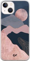 Hoesje geschikt voor Apple iPhone 13 - Landscape Rosegold - Landschap - Roze - Apple Soft Case Telefoonhoesje - TPU Back Cover - Casevibes
