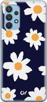 Samsung A32 4G hoesje - Sweet Daisies - Bloemen - Blauw - Soft Case Telefoonhoesje - TPU Back Cover - Casevibes
