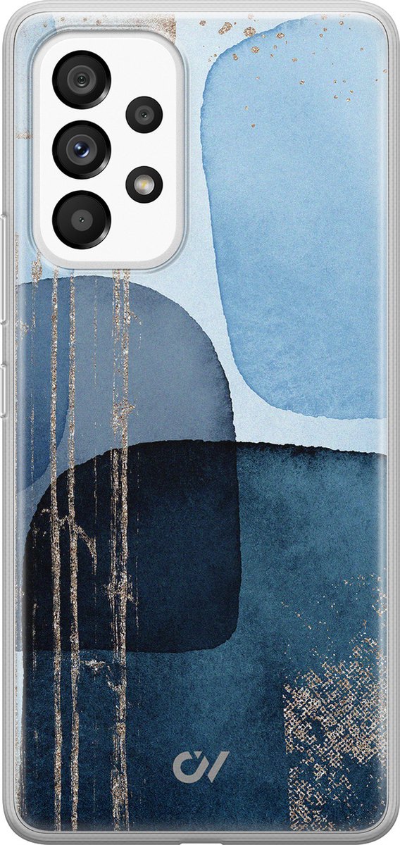Samsung A53 hoesje - Blue Abstract Shapes - Bloemen - Blauw - Soft Case Telefoonhoesje - TPU Back Cover - Casevibes